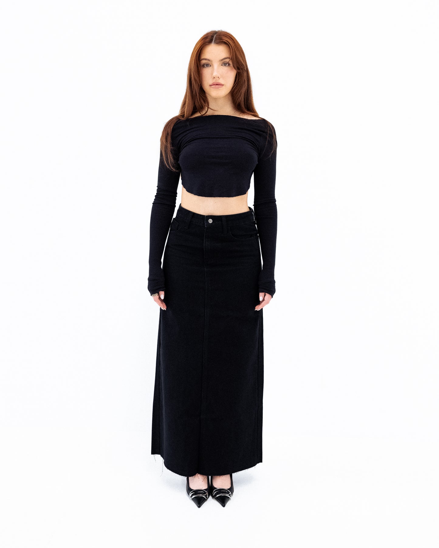 NERO Maxi Denim Skirt