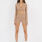 CORE Two Piece Set Crop and Shorts - Beige