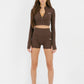 CORE Two Piece Set Crop and Shorts - Brown