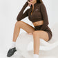 CORE Two Piece Set Crop and Shorts - Brown